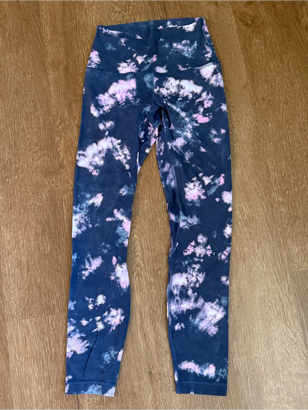 lululemon athletica Navy Tie-Dye Leggings with Pink Accents
